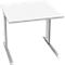 Schäfer Shop Pure Bureau PLANOVA BASIC, carré, pied en C, L 800 x P 800 x H 717 mm, blanc + passage de câbles