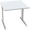Schäfer Shop Pure Bureau PLANOVA BASIC, carré, pied en C, L 800 x P 800 x H 717 mm, gris clair/blanc + passage de câbles