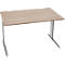 Schäfer Shop Pure Bureau PLANOVA BASIC, rectangulaire, pied en C, L 1200 x P 800 x H 717 mm, chêne/aluminium blanc + passage de câbles