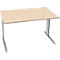 Schäfer Shop Pure Bureau PLANOVA BASIC, rectangulaire, pied en C, L 1200 x P 800 x H 717 mm, érable/aluminium blanc + passage de câbles