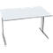 Schäfer Shop Pure Bureau PLANOVA BASIC, rectangulaire, pied en C, L 1200 x P 800 x H 717 mm, gris clair/blanc + passage de câbles