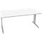 Schäfer Shop Pure Bureau PLANOVA BASIC, rectangulaire, pied en C, L 1600 x P 800 x H 717 mm, blanc/aluminium blanc + passage de câbles