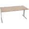 Schäfer Shop Pure Bureau PLANOVA BASIC, rectangulaire, pied en C, L 1600 x P 800 x H 717 mm, chêne/aluminium blanc + passage de câbles