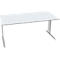 Schäfer Shop Pure Bureau PLANOVA BASIC, rectangulaire, pied en C, L 1600 x P 800 x H 717 mm, gris clair/blanc + passage de câbles