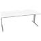 Schäfer Shop Pure Bureau PLANOVA BASIC, rectangulaire, pied en C, L 1800 x P 800 x H 717 mm, blanc/aluminium blanc + passage de câbles
