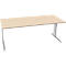 Schäfer Shop Pure Bureau PLANOVA BASIC, rectangulaire, pied en C, L 1800 x P 800 x H 717 mm, érable/blanc + passage de câbles
