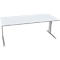 Schäfer Shop Pure Bureau PLANOVA BASIC, rectangulaire, pied en C, L 1800 x P 800 x H 717 mm, gris clair/aluminium blanc + passage de câbles