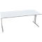 Schäfer Shop Pure Bureau PLANOVA BASIC, rectangulaire, pied en C, L 1800 x P 800 x H 717 mm, gris clair/blanc + passage de câbles