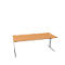 Schäfer Shop Pure Bureau PLANOVA BASIC, rectangulaire, pied en C, L 1800 x P 800 x H 717 mm, hêtre/aluminium blanc + passage de câbles