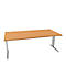 Schäfer Shop Pure Bureau PLANOVA BASIC, rectangulaire, pied en C, L 2000 x P 1000 x H 717 mm, hêtre/aluminium blanc + passage de câbles