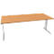Schäfer Shop Pure Bureau PLANOVA BASIC, rectangulaire, pied en C, L 2000 x P 1000 x H 717 mm, hêtre/blanc + passage de câbles
