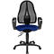 Schäfer Shop Pure bureaustoel BALANCE 400 NET, permanent contact, met armleuningen, fitness-orthozitting, blauw
