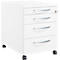 Schäfer Shop Pure Caisson à roulettes 1233, tiroir à ustensiles + 3 tiroirs, verrouillable, poignées métalliques rondes, L 434 x P 600 x H 570 mm, blanc/blanc