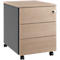 Schäfer Shop Pure Caisson à roulettes 333, corps en acier, façade en bois, roulettes, verrouillable, L 435 x P 565 x H 567 mm, 3 tiroirs, chêne/anthracite
