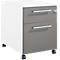 Schäfer Shop Pure Caisson à roulettes 36, 2 tiroirs, avec compartiment de rangement extra haut, poignées métalliques carrées, verrouillable, blanc/anthracite