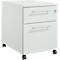 Schäfer Shop Pure Caisson à roulettes 36, 2 tiroirs, avec compartiment de rangement extra haut, poignées métalliques carrées, verrouillable, gris clair/gris clair