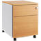 Schäfer Shop Pure Caisson mobile 36, corps en acier, façade en bois, roulettes verrouillables, L 435 x P 565 x H 567 mm, 1 tiroir, hêtre/alu blanc