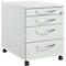 Schäfer Shop Pure Caisson roulant 1233, tiroir à ustensiles + 3 tiroirs, verrouillable, poignées métalliques rondes, L 434 x P 600 x H 570 mm, gris clair/gris clair