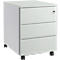 Schäfer Shop Pure Caisson roulant 333, corps en acier, façade en bois, roulettes, verrouillable, L 435 x P 565 x H 567 mm, 3 tiroirs, gris clair/aluminium blanc