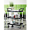 Schäfer Shop Pure Chariot multi-usages, 4 roues pivotantes en TPR avec 2 freins, 3 plateaux, L 680 x l 450 mm, plastique/aluminium, noir/argenté