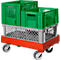 Schäfer Shop Pure Châssis mobile, Euronorm, jusqu'à 300 kg, avec rebord d'empilage, roues pivotantes, L 610 x l 410 mm, HDPE &amp; TPU, rouge feu RAL 3000