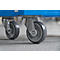 Schäfer Shop Pure Châssis mobile, norme européenne, jusqu'à 300 kg, avec rebord d'empilage, roues pivotantes, L 610 x l 410 mm, HDPE &amp; TPU, bleu clair RAL 5012