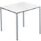 Schäfer Shop Pure Conferentietafel, rechthoekig, frame van vierkante buizen, B 800 x D 700 x H 720 mm, alu wit/wit