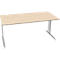 Schäfer Shop Pure Desk PLANOVA BASIC, rechthoekig, C-poot, B 1600 x D 800 x H 717 mm, ahorn/wit + kabelgoot