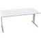 Schäfer Shop Pure Desk PLANOVA BASIC, rechthoekig, C-poot, B 1600 x D 800 x H 717 mm, aluminium lichtgrijs/wit + kabelgoot