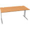 Schäfer Shop Pure Desk PLANOVA BASIC, rechthoekig, C-poot, B 1600 x D 800 x H 717 mm, beuken/wit aluminium + kabelgoot