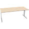 Schäfer Shop Pure Desk PLANOVA BASIC, rechthoekig, C-poot, B 1800 x D 800 x H 717 mm, ahorn/wit + kabelgoot