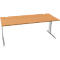 Schäfer Shop Pure Desk PLANOVA BASIC, rechthoekig, C-poot, B 1800 x D 800 x H 717 mm, beuken/wit + kabelgoot