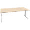 Schäfer Shop Pure Desk PLANOVA BASIC, rechthoekig, C-poot, B 2000 x D 1000 x H 717 mm, ahorn/wit + kabelgoot