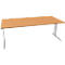 Schäfer Shop Pure Desk PLANOVA BASIC, rechthoekig, C-poot, B 2000 x D 1000 x H 717 mm, beuken/wit + kabelgoot