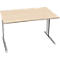 Schäfer Shop Pure Desk PLANOVA BASIC, rechthoekig, C-voet, B 1200 x D 800 x H 717 mm, ahorn/wit aluminium + kabelgoot