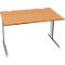 Schäfer Shop Pure Desk PLANOVA BASIC, rechthoekig, C-voet, B 1200 x D 800 x H 717 mm, beuken/wit aluminium + kabelgoot