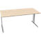 Schäfer Shop Pure Desk PLANOVA BASIC, rechthoekig, C-voet, B 1600 x D 800 x H 717 mm, ahorn/wit aluminium + kabelgoot