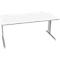 Schäfer Shop Pure Desk PLANOVA BASIC, rechthoekig, C-voet, B 1600 x D 800 x H 717 mm, wit/wit aluminium + kabelgoot