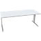 Schäfer Shop Pure Desk PLANOVA BASIC, rechthoekig, C-voet, B 1800 x D 800 x H 717 mm, aluminium lichtgrijs/wit + kabelgoot