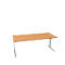 Schäfer Shop Pure Desk PLANOVA BASIC, rechthoekig, C-voet, B 1800 x D 800 x H 717 mm, beuken/wit aluminium + kabelgoot