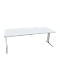 Schäfer Shop Pure Desk PLANOVA BASIC, rechthoekig, C-voet, B 2000 x D 1000 x H 717 mm, aluminium lichtgrijs/wit + kabelgoot