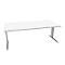 Schäfer Shop Pure Desk PLANOVA BASIC, rechthoekig, C-voet, B 2000 x D 1000 x H 717 mm, wit/wit aluminium + kabelgoot