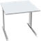 Schäfer Shop Pure Desk PLANOVA BASIC, vierkant, C-voet, B 800 x D 800 x H 717 mm, lichtgrijs/wit + kabelgoot