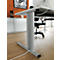 Schäfer Shop Pure Juego de muebles de oficina de 2 piezas PLANOVA BASIC, escritorio, ancho 1600 mm, aluminio gris claro/blanco, con canal para cables + cajonera móvil 1233