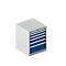 Schäfer Shop Pure ladekast 27-27, 6 laden, tot 200 kg, B 564 x D 572 x H 700 mm, gentiaanblauw/lichtgrijs, met een lengte tot 200 kg.