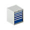 Schäfer Shop Pure ladekast 27-27, 6 schuifladen, tot 75 kg, B 564 x D 572 x H 700 mm, gentiaanblauw/lichtgrijs