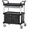 Schäfer Shop Pure Mehrzweckwagen, schwarz, Aluminium/Kunststoff, mit Schublade und Schrank, 4 Vollgummi-Lenkrollen, L 850 x B 480 x H 1000 mm