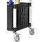 Schäfer Shop Pure Mehrzweckwagen, schwarz, Aluminium/Kunststoff, mit Schublade und Schrank, 4 Vollgummi-Lenkrollen, L 850 x B 480 x H 1000 mm