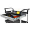 Schäfer Shop Pure Mehrzweckwagen, schwarz, Aluminium/Kunststoff, mit Schublade und Schrank, 4 Vollgummi-Lenkrollen, L 850 x B 480 x H 1000 mm