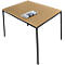 Schäfer Shop Pure Mesa de tubo de acero, rectangular, pie de tubo cuadrado, ancho 1200 x fondo 800 x alto 720 mm, haya/negro